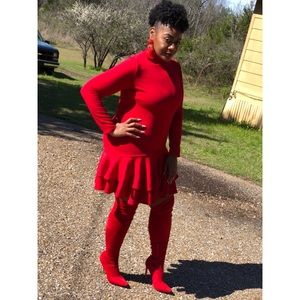 Double ruffle midi dress by BooHoo